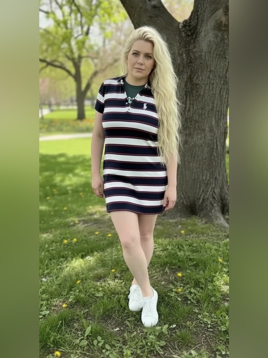 Polo Ralph Lauren Dresses & Skirts - Polo by Ralph Lauren Navy, White & Pink Striped Polo Dress